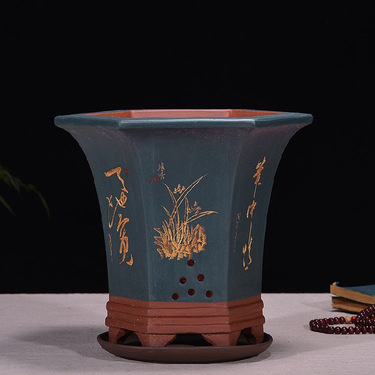 Fine Zisha Flowerpot Hand-carved Hexagonal O1CN01knh0Le1ch2wOHvfmm 2215537733631 0 cib