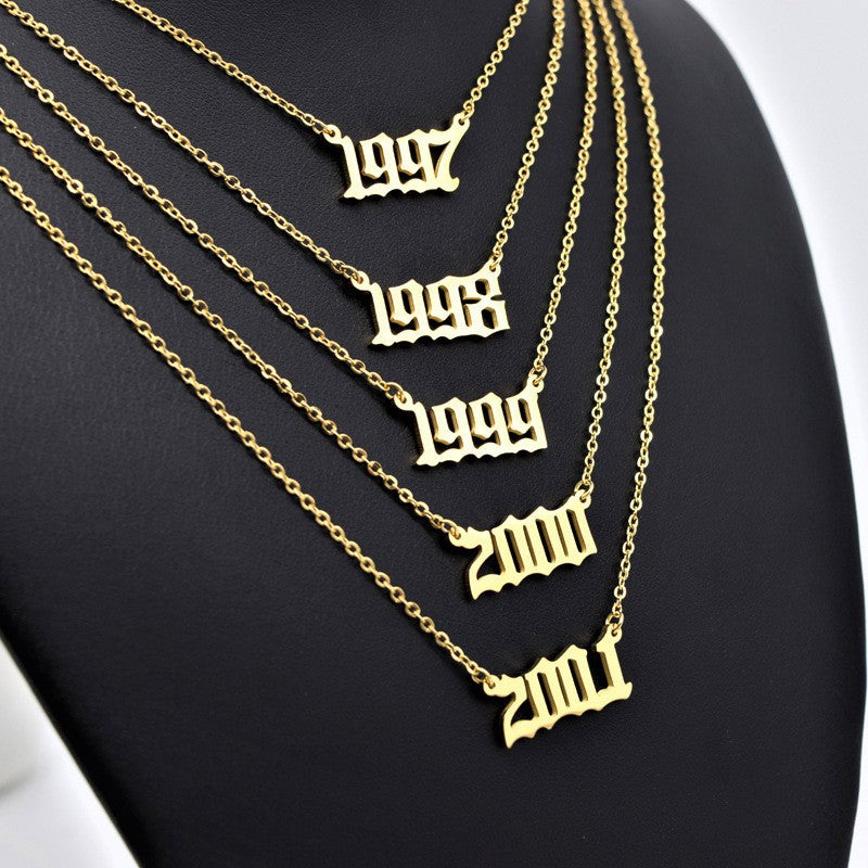 18K Stainless Steel 1990-2020 Year Necklace - HD Wireless Product #3