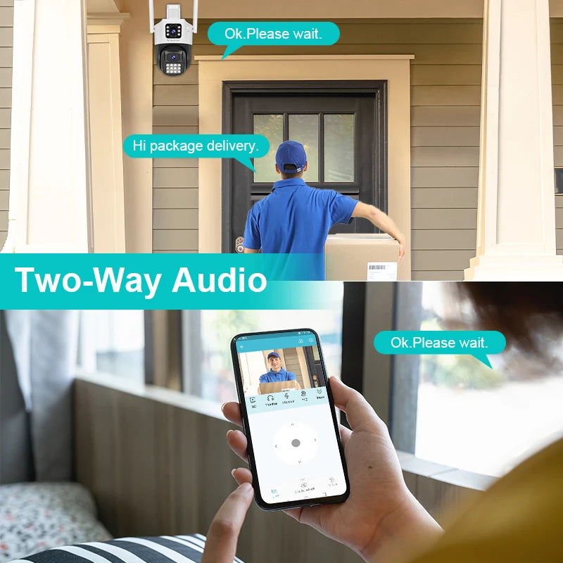 Vstarcam 4MP PTZ Wifi Camera Dual Lens Ai Human Detection Dual Screen Wireless Outdoor Surveillance Camera Home Security Cam