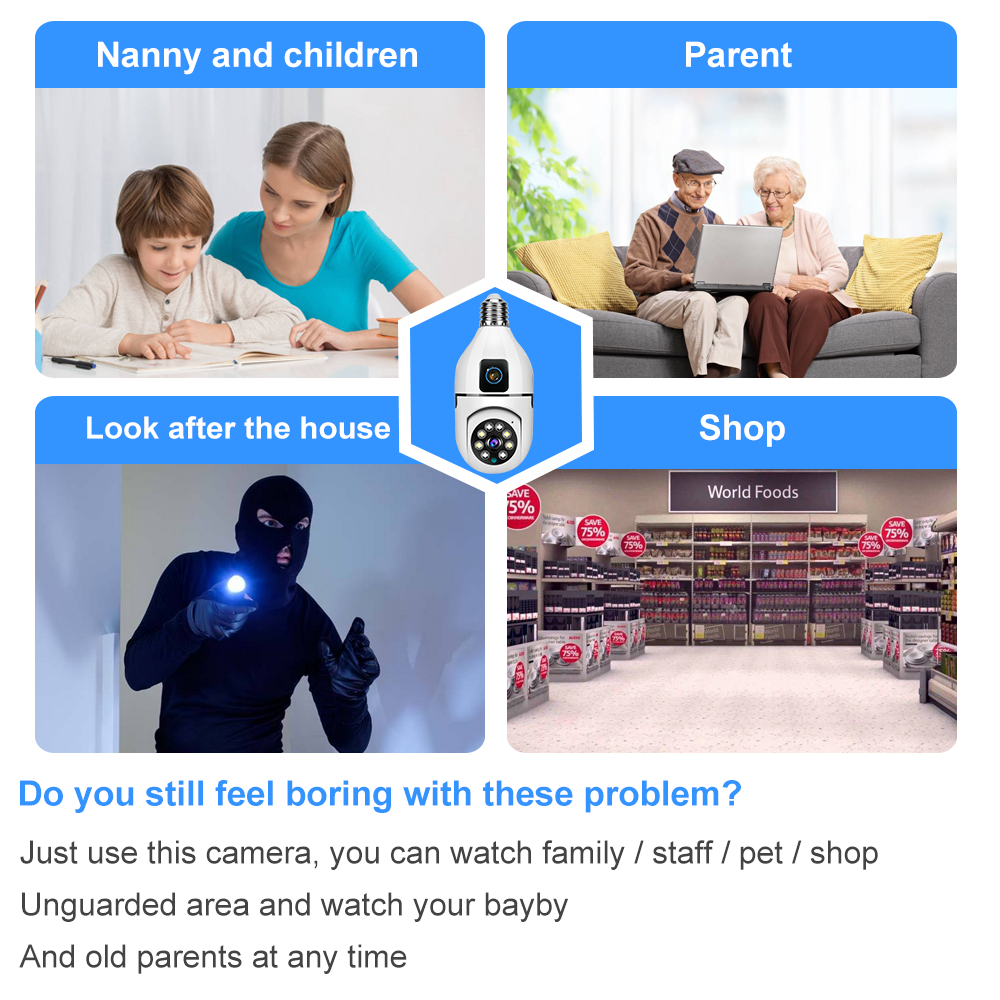 Smart Home Sentinel: Indoor PTZ Camera with Real - Time Motion Detection and Dual - Screen Preview SQ002 W L 14