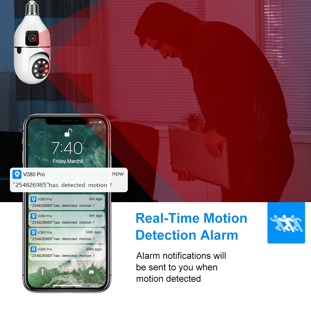 Smart Home Sentinel: Indoor PTZ Camera with Real - Time Motion Detection and Dual - Screen Preview SQ002 W L 9