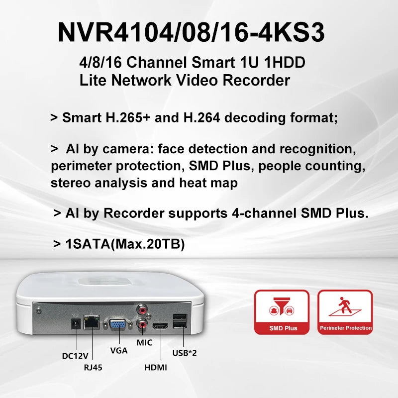 Dahua 4K NVR4104/4108/4116-4KS3 | 4/8/16CH H.265 NVR with SMD Plus & EPTZ Saad7ab8ccc694e86a756eec9064eaab89