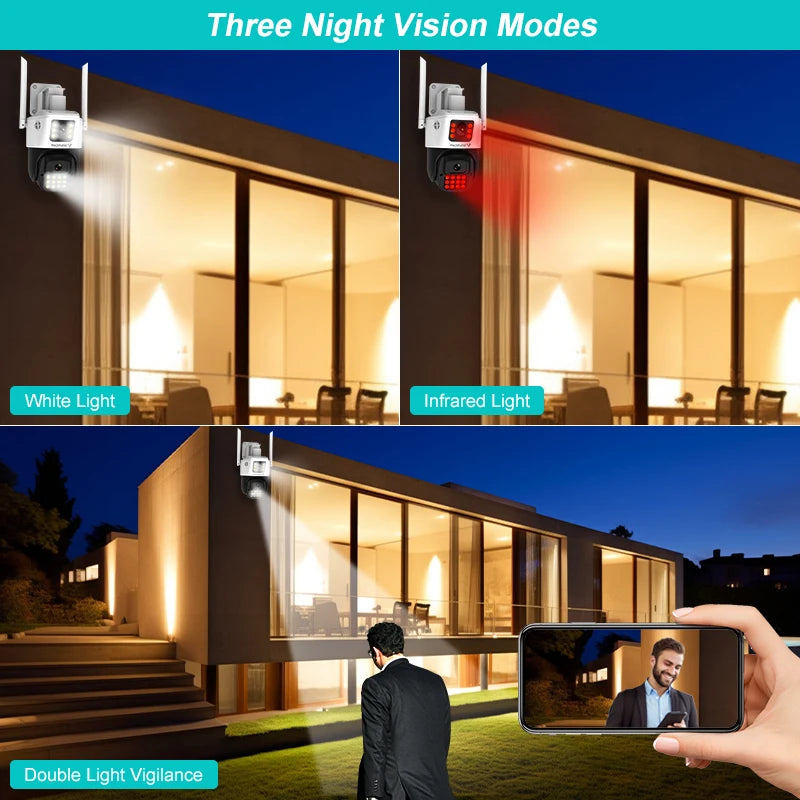 Vstarcam 4MP PTZ Wifi Camera Dual Lens Ai Human Detection Dual Screen Wireless Outdoor Surveillance Camera Home Security Cam