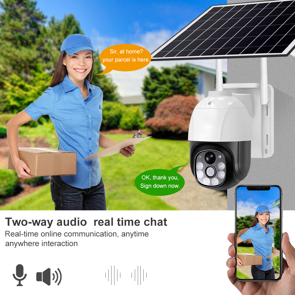 Solar - Powered Outdoor PT Camera: All - Weather Surveillance with 2 - Way Audio VC9 5