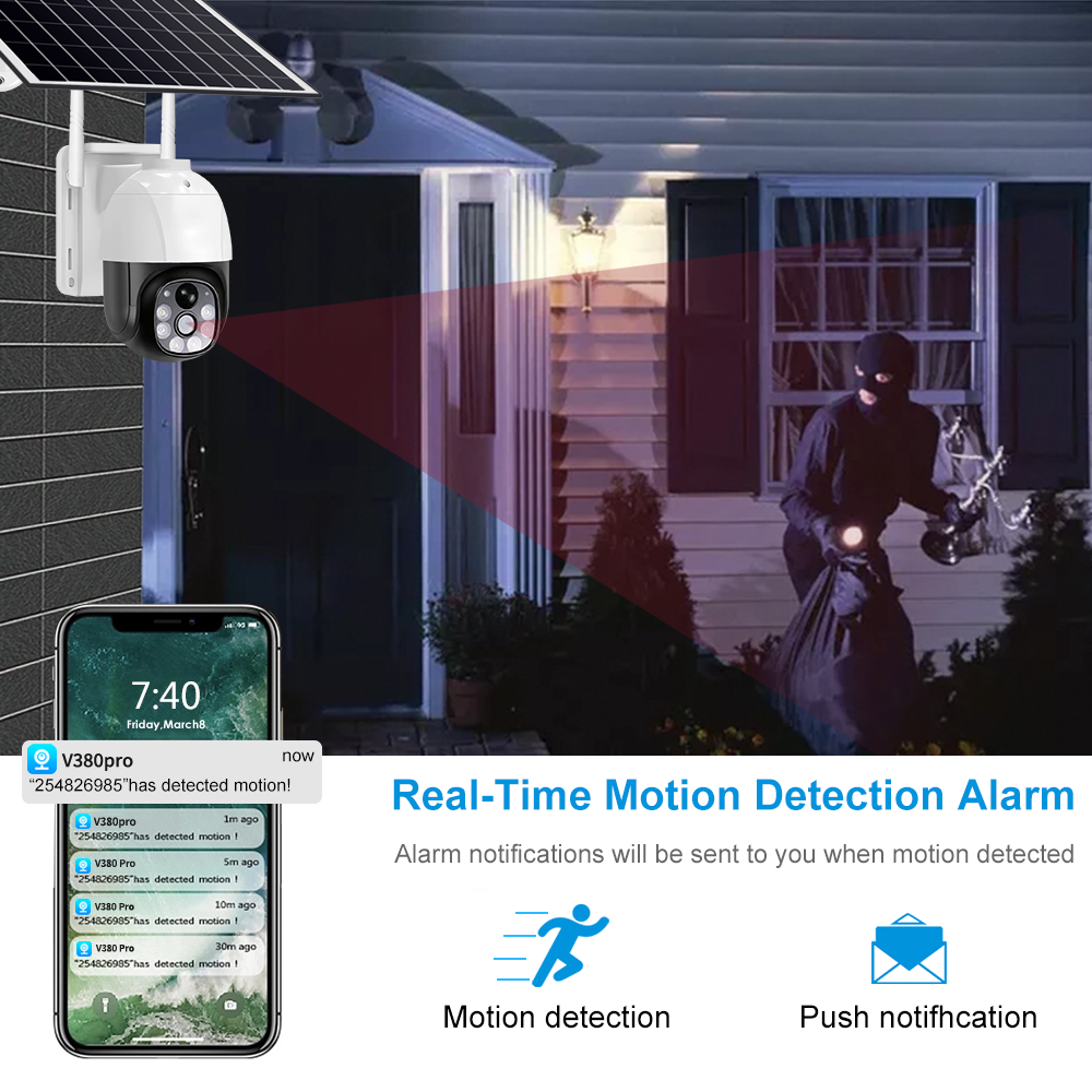 Solar - Powered Outdoor PT Camera: All - Weather Surveillance with 2 - Way Audio VC9 6