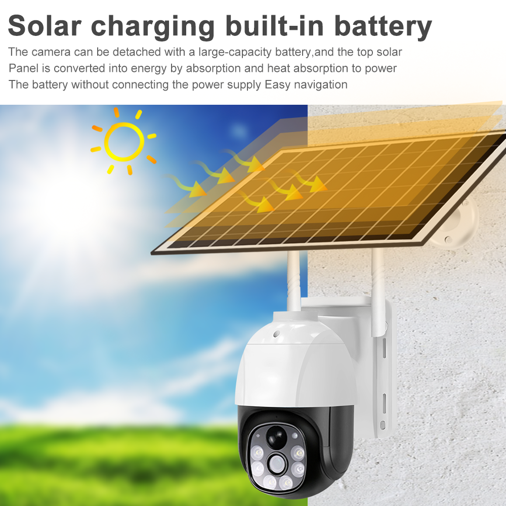 Solar - Powered Outdoor PT Camera: All - Weather Surveillance with 2 - Way Audio VC9 7