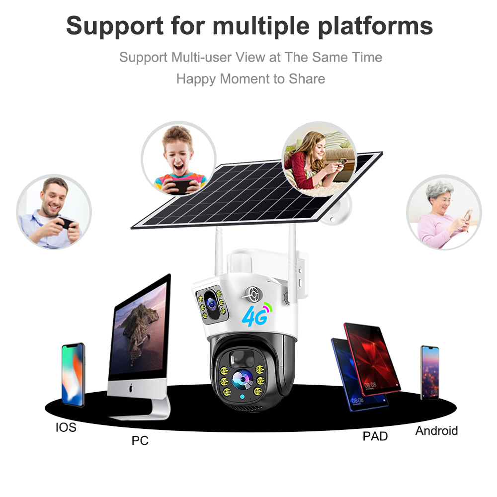 4G Solar - Powered Outdoor Camera: Dual - Lens, 360° Surveillance without Blind Spots - Wireless Security Camera with Night Vision #4
