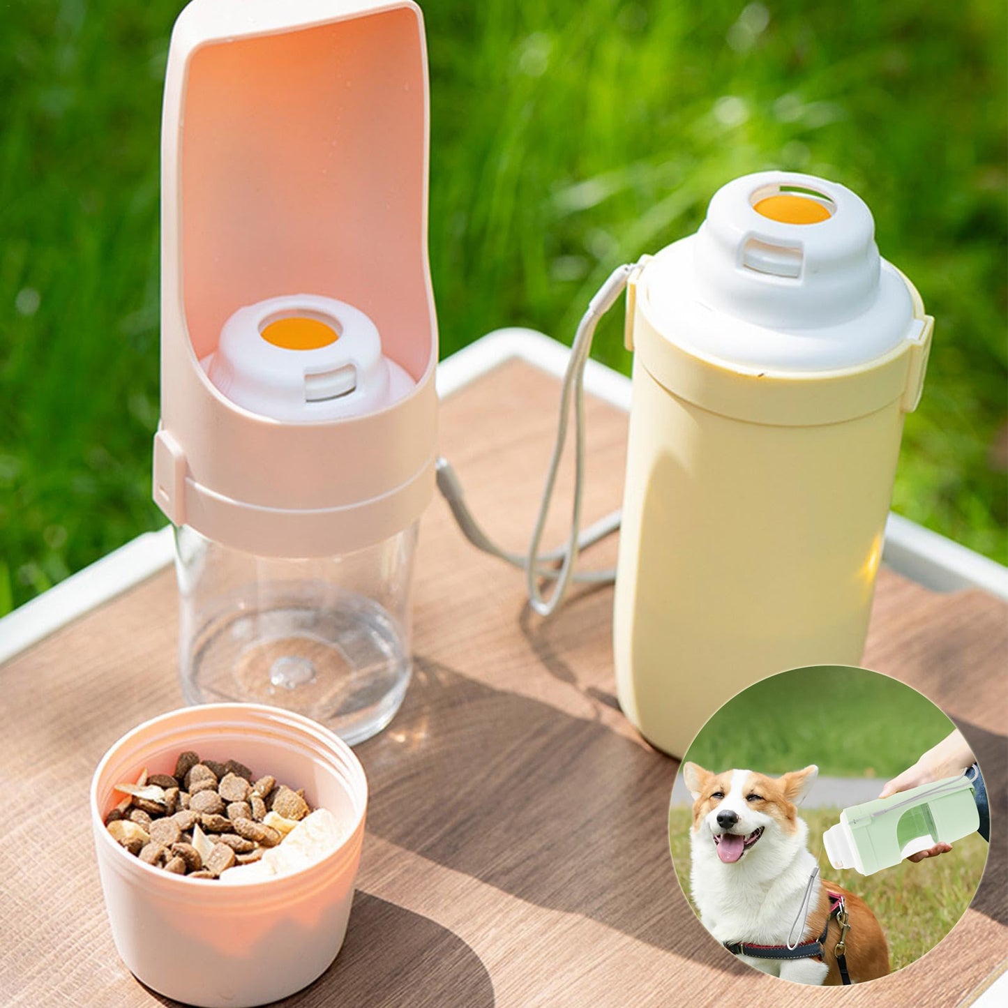 2 In 1 Travel Dog Water Bottle Pet Water Dispenser Feeder Drinking Feeder Dog Outing Water Feeder Pets Outdoor Portable Cup Pet Products - HD Wireless Product #2