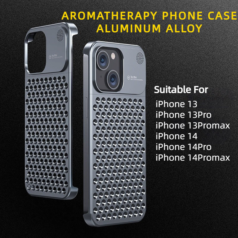 Aluminum Alloy Phone Case For 14 13 Pro Max Plus Hollow Heat Dissipation Anti-fall Full Body Shockproof Phone Cove a020e207 2