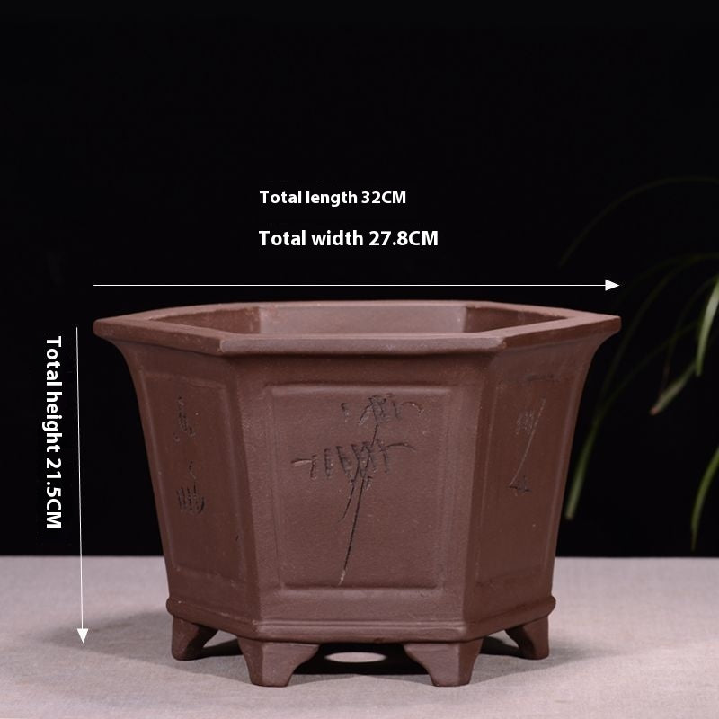 Purple Sand Flowerpot Breathable Bonsai Pot Orchid Pots Banyan Potted Green Radish a09ef3d2 ed3f 4171 8238 94d0f64bc0ee