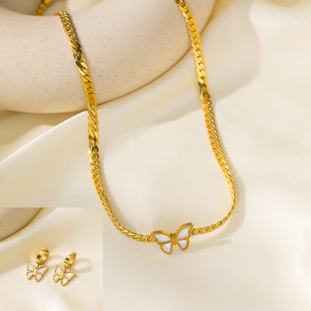 Stainless Steel Necklace Earrings Women's Jewelry Suit a149deea e62e 4293 822e 07d5b66b5e3e