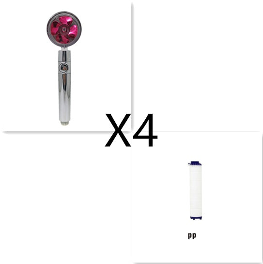 Shower Head Water Saving Flow 360 Degrees Rotating With Small Fan ABS Rain High Pressure Spray Nozzle Bathroom Accessories a1