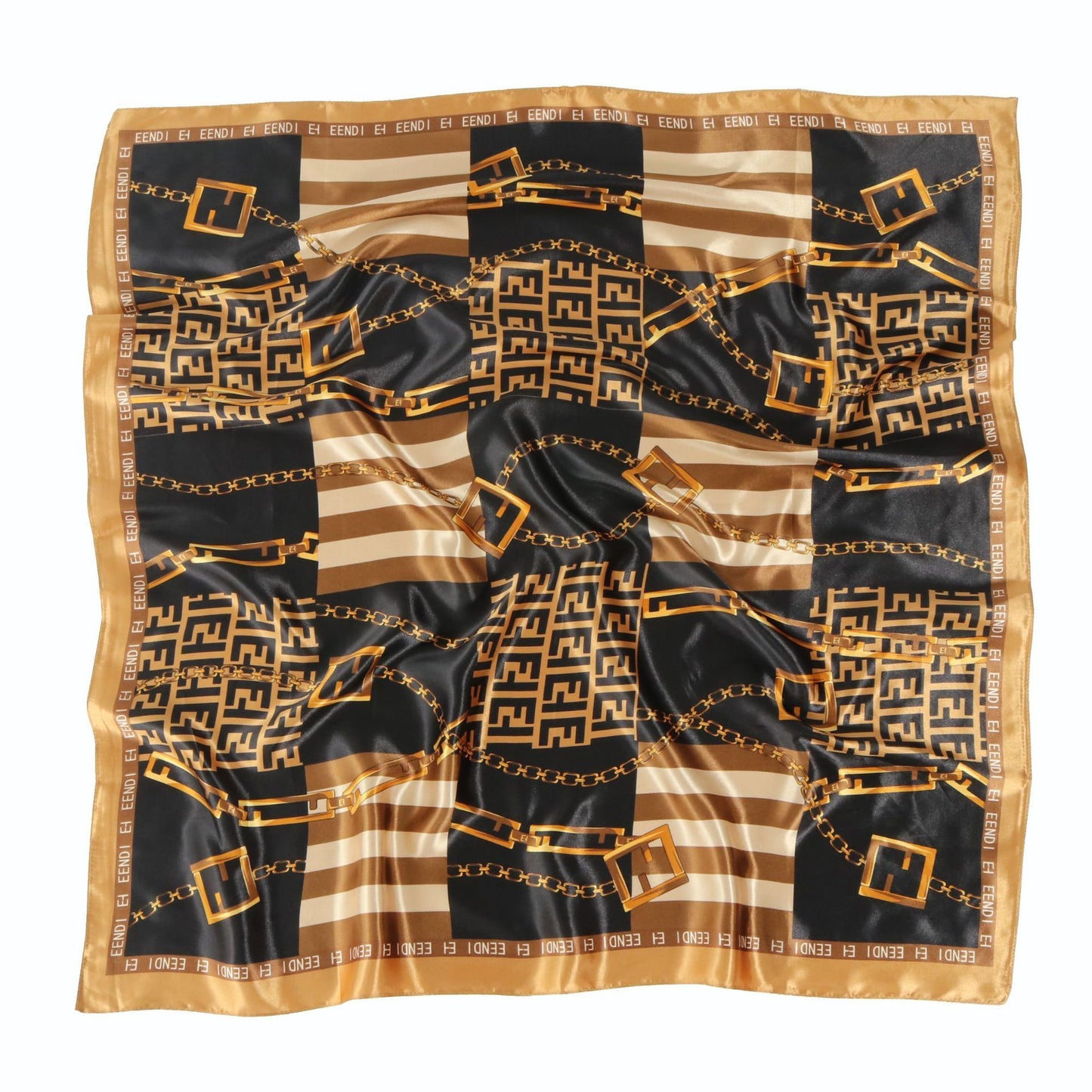 Chain Printed Scarf Women's Casual Scarf 90 90cm Satin Large Kerchief a1a30e5f 8d19 4100 930f 5fe845b8a3b2
