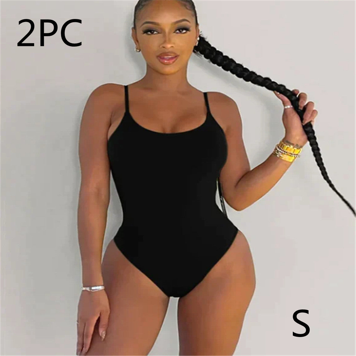 Sling Backless Tether Plus Size Solid Color Triangle One-piece Swimsuit a2123c3f 0a09 42fb b607 bf64981d6c9d
