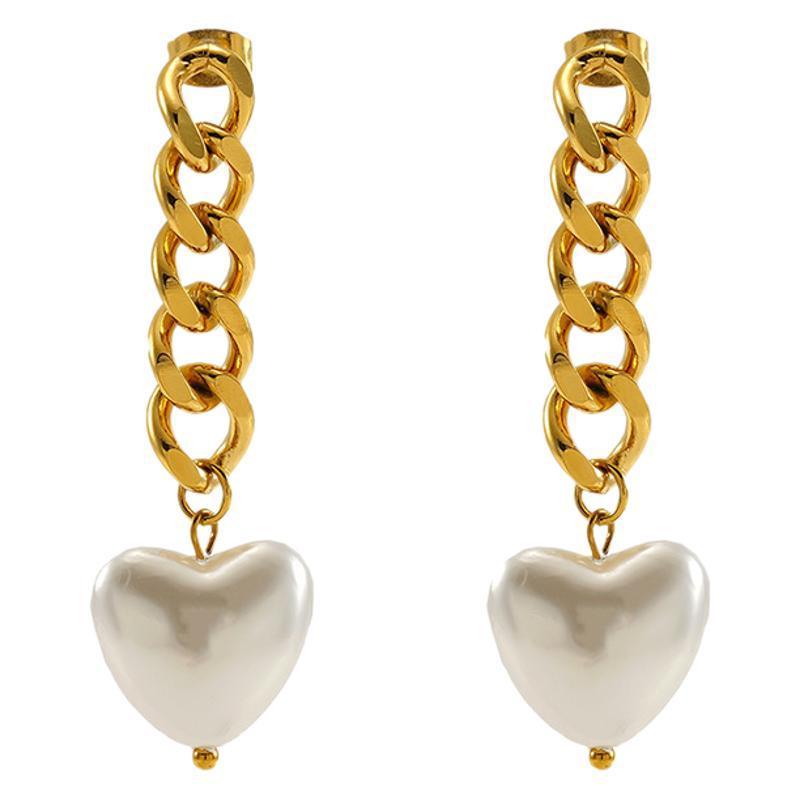 Chain Love Heart Earrings Women's Fashion Simple a27a9aea b7d7 4777 b0a6 433a9f960b99