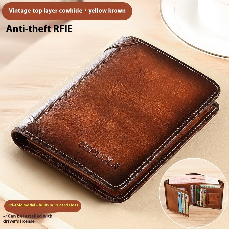 Genuine Leather Anti-theft Swiping Ultra-thin Cheng E Wallet a29b3168 b378 48e1 8616 3973826aa905 trans