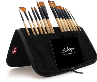 Cross-border Supply South Korea Yellow Nylon Hair Watercolor Gouache Acrylic Painting Strokes Bag Set a29bbf9f f24a 4e88 8f88