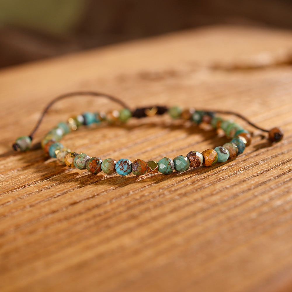 Natural African Turquoise Braided Bracelet Adjustable Bracelet a2ddb182 868c 4a92 85c8 71dd7293bd60