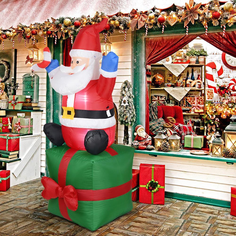Inflatable Doll Night Light Merry Christmas Outdoor Santa Claus New Year Decoration Garden Soldier Toys Arrangement Props a34