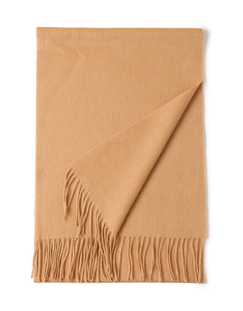 New Solid Color Wool Long Beard Warm Tassel Scarf Thick a375beee 5617 4e5e bee6 481d54073219