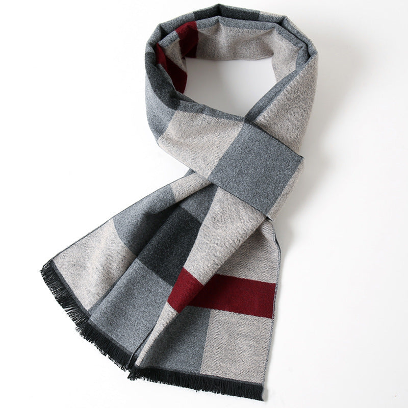Simple Plaid Warm Keeping Artificial Cashmere Scarf a389703d 092b 4fbf a92d 6d712529a507