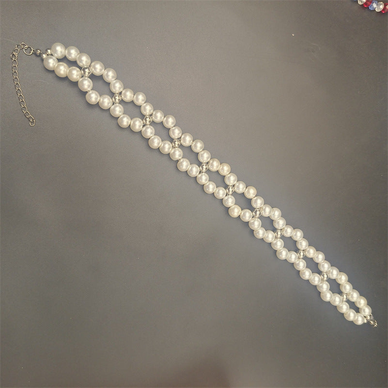 French Style Vintage Pearl Flower Cutout Necklace High-grade Personality Sweet Cool Clavicle Chain a444797e a0cc 4ac8 8849 53