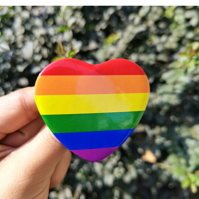 Creative Heart Shaped Rainbow Flag Badge a5349158 2ef6 4a01 9c00 85e6b625b9c2
