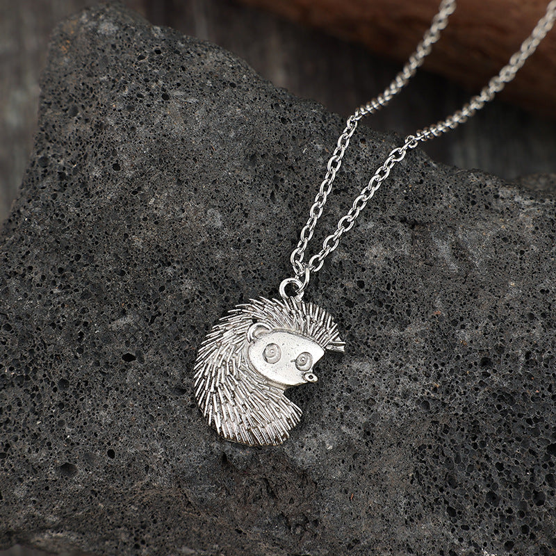 Retro Style Hedgehog Silver Alloy Pendant Necklace