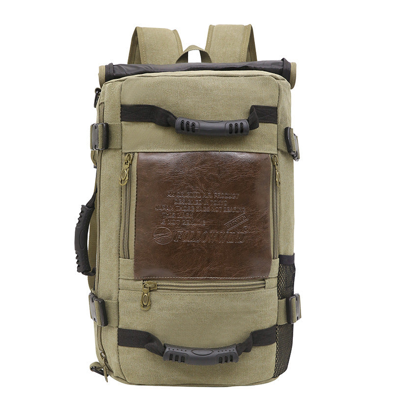 Men Canvas Backpack Huge Travel School Shoulder Computer Backpack Functional Versatile Bags Multifunctional Laptop Bag a5c758