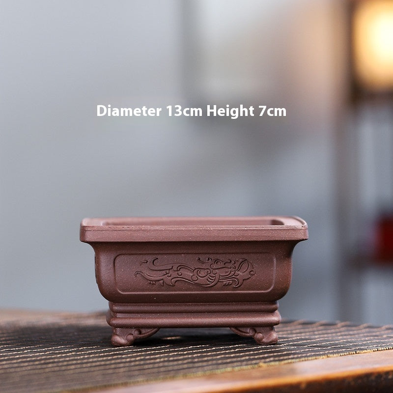 Yixing Purple Sand Small Flower Pot Stoneware Breathable a5cd07ba a4d6 476c b601 97e4ab1d7759