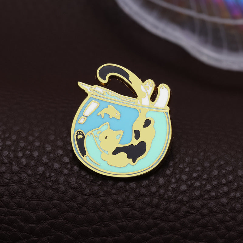 Cartoon Cute Cat Brooch Jumping Into Fish Tank a5ce1974 6406 4075 9f5a 09e816d7af9b