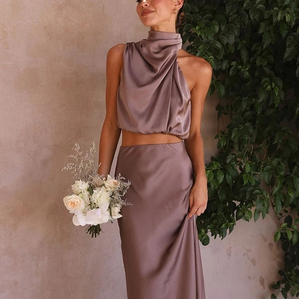 Women's Satin Multi-color Slim Fit Casual Two-piece Suit a84a0d83 e78f 44a6 a028 1d20ff18f72b