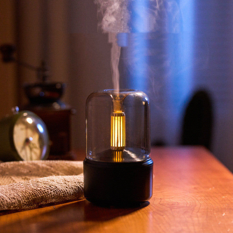 Atmosphere Light Humidifier Candlelight Aroma Diffuser Portable 120ml Electric USB Air Humidifier Cool Mist Maker Fogger 8-12