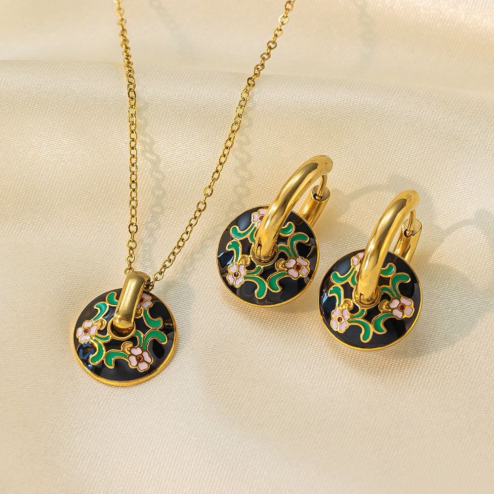 Stainless Steel Necklace Earrings Women's Jewelry Suit a9b8e853 3225 4bf1 ab19 b0ad44250b67
