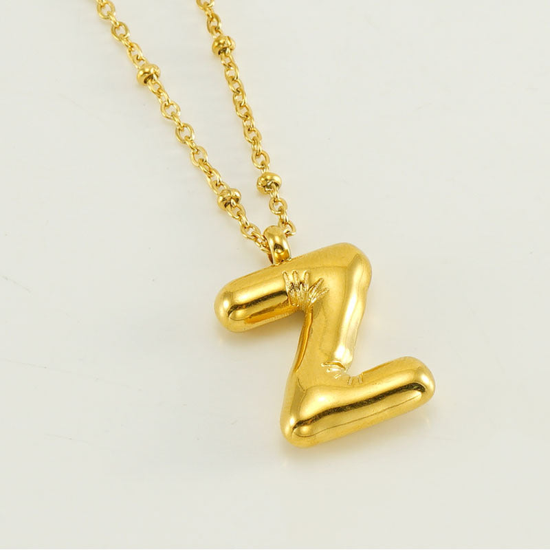Women's Fashion Bubble Letter Pendant Letter Necklace aa1158bb 4349 457c b0d5 f8b53c008ae5