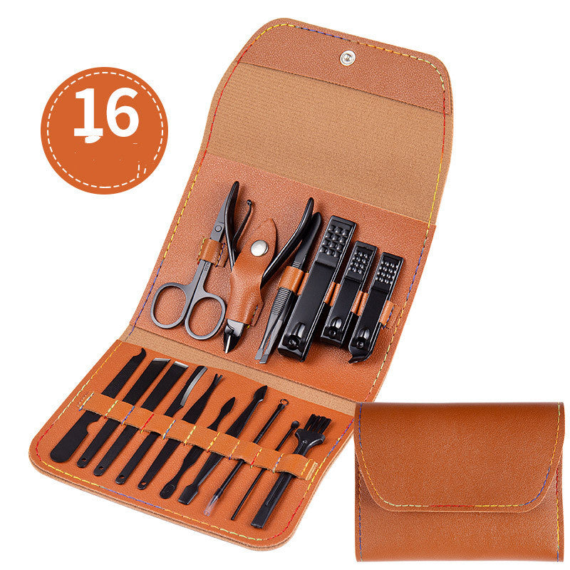 Professional Scissors Nail Clippers Set Ear Spoon Dead Skin Pliers Nail Cutting Pliers Pedicure Knife Nail Groove Trimmers aa