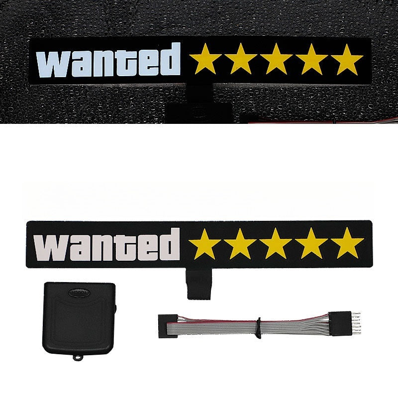 Led Luminous Stickers Wanted Five-star El Cold Light Film Car Stickers Car Window Windshield Lighting Decoration aaccb5bb c94