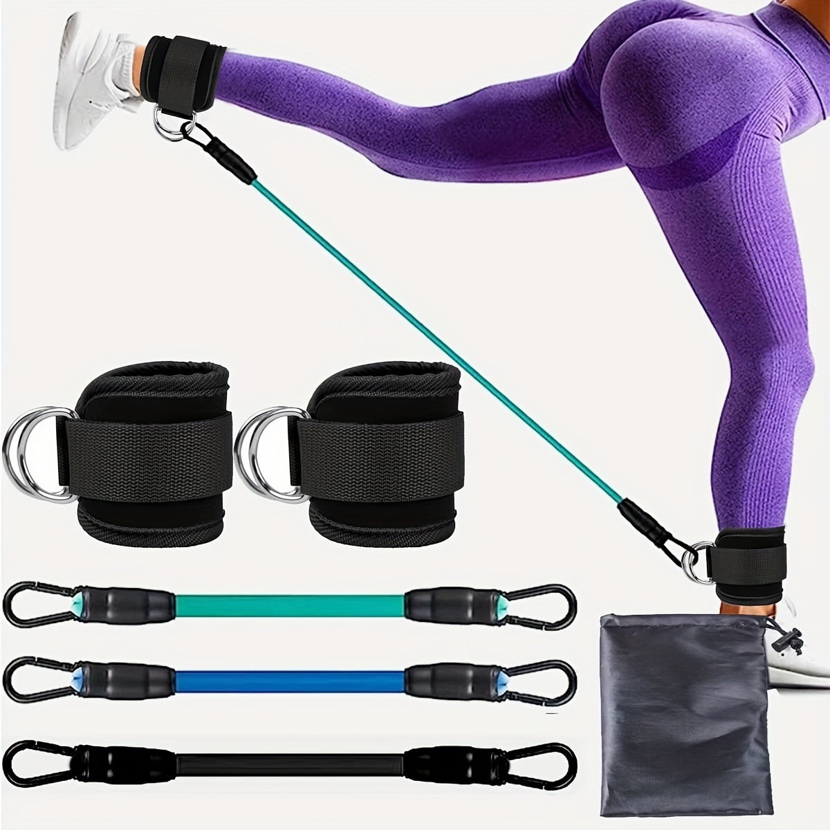 Ankle Strap Resistance Bands Hip Leg Strength Pull Rope Fitness Elastic Training Home Yoga Pilate Crossfit Workout Gym Equipm
