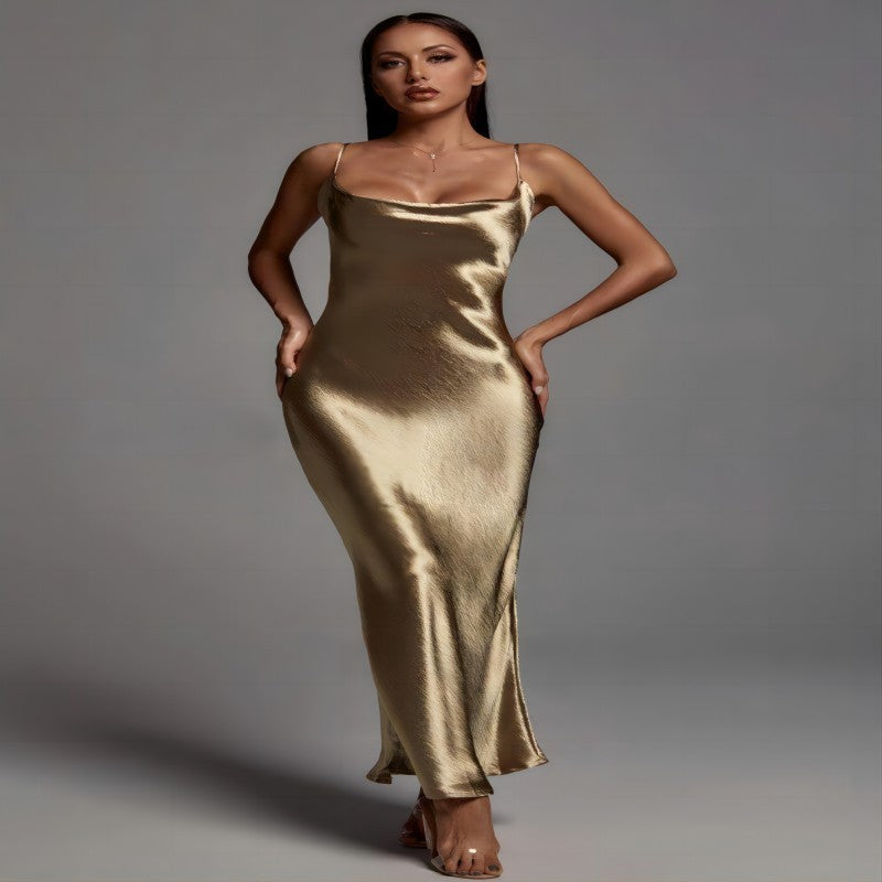 Beauty Clothing Sling Exposed Back Sexy Dress Slim Fit Fashion Long Skirt aaeeaf65 4985 4e37 b6fd b6624d0b1ab3