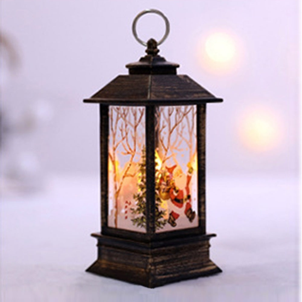 Christmas Portable Oil Lamp Santa Claus LED Night Lights Battery Powered Indoor Outdoor Hanging Lanterns Festive Party Decora