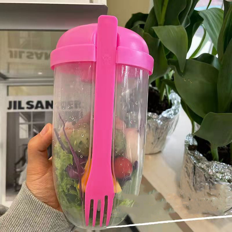 Breakfast Oatmeal Cereal Nut Yogurt Salad Cup Container Set With Fork Sauce Cup Lid Bento Food Taper Bowl Lunch Box ab598e26