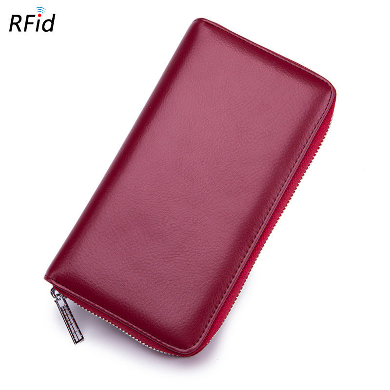Rfid Many Departments Men Wallet Cow Genuine Leather 36 Slots Card Holder Cell Phone Pocket Male Wallets Clutch Man Long Purs