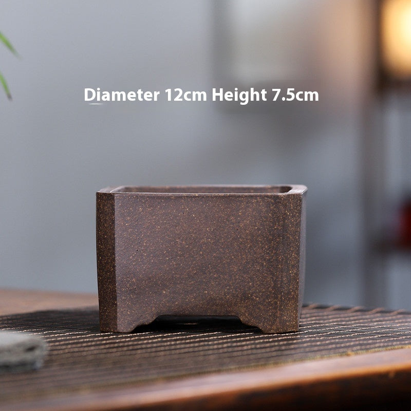 Yixing Purple Sand Small Flower Pot Stoneware Breathable ac294d1b 81b2 489f 8725 3b10c65fa214