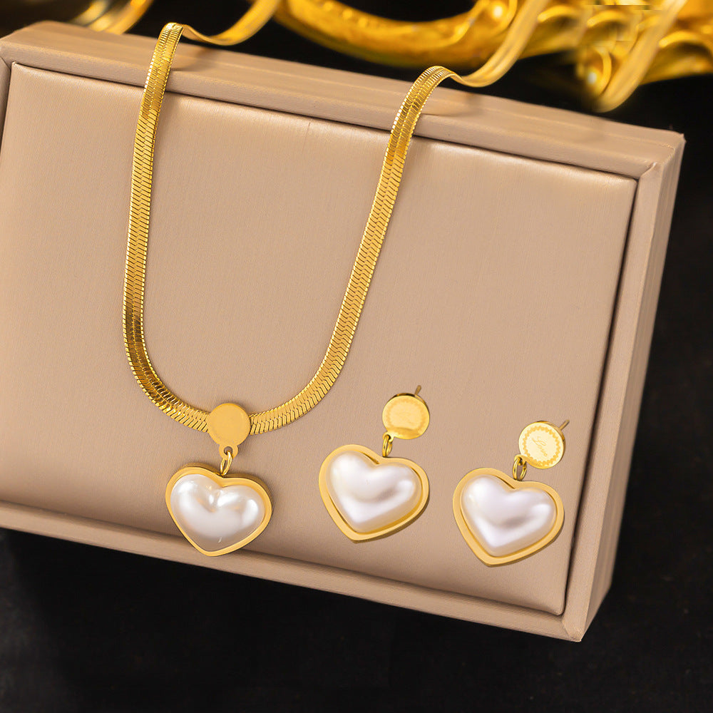 Stainless Steel Necklace Earrings Women's Jewelry Suit ac3d0b43 99ca 41ec a688 5f987c67f893