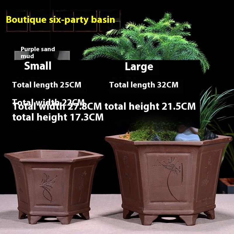 Purple Sand Flowerpot Breathable Bonsai Pot Orchid Pots Banyan Potted Green Radish ac9c9c43 d615 4215 a5ce f8c22de60945