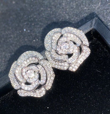 Camellia Full Zirconium Ring Micro Setting Stud Necklace acf13a38 1019 44b3 a758 37eca689f10d