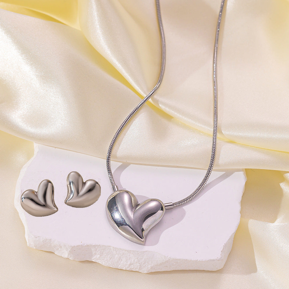 Stainless Steel Necklace Earrings Women's Jewelry Suit ad42f36c 590f 44d4 983e baefd9534b2d