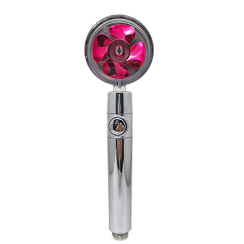 Shower Head Water Saving Flow 360 Degrees Rotating With Small Fan ABS Rain High Pressure Spray Nozzle Bathroom Accessories ad