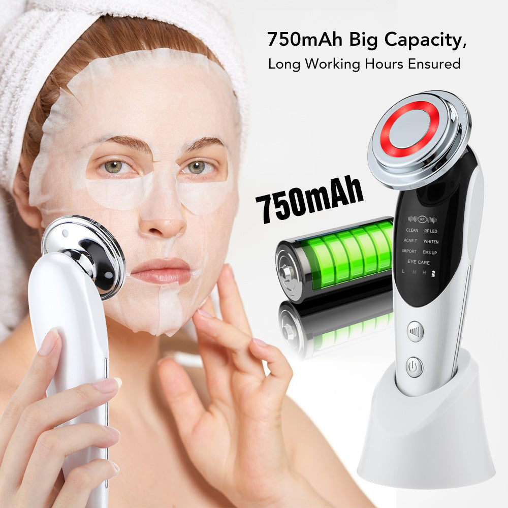 7-in-1 Facial Massager EMS Micro-current Color Light Vibration LED Beauty Purifying Introducer Skin Care Beauty Device - HD Wireless Product #3