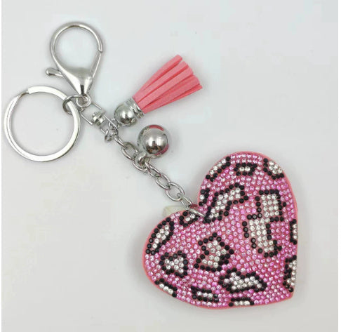 Peach Heart Hot Rhinestone Leather Advertising Keychain aed066b9 04d5 4b86 9e4d 5ba7bdb2b6c7